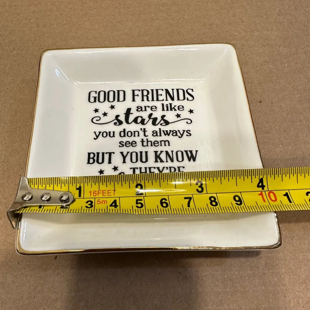 Ceramic Trinket Dish‎ Good Friends Like Stars Keepsake Jewelry Ring Holder